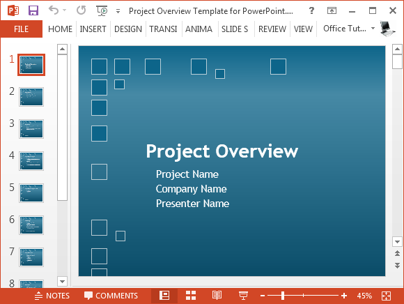 Free project plan PowerPoint template