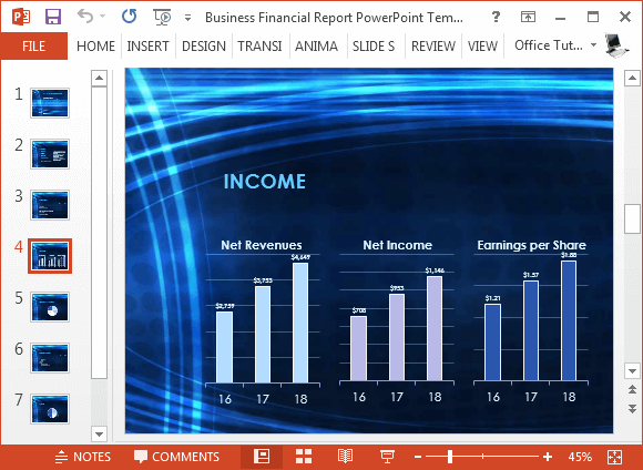 Income charts for PowerPoint