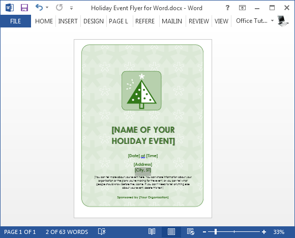 Printable holiday event flyer template
