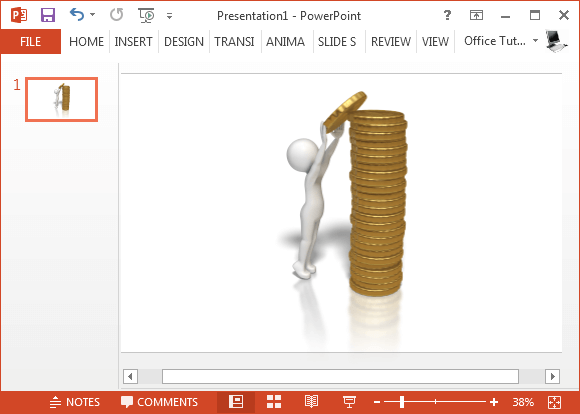 Stick figure stacking gold coins