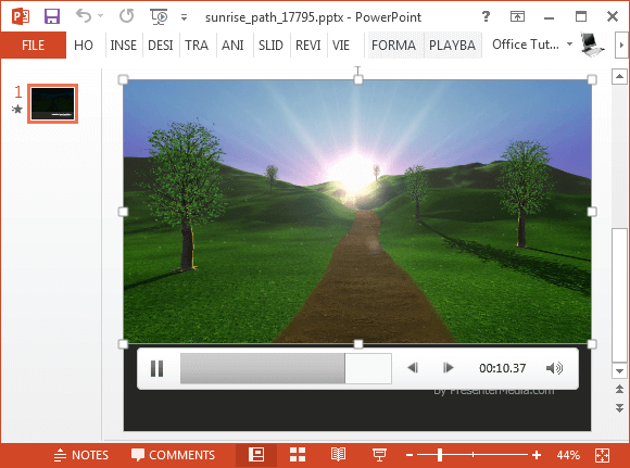 Sunrise video background for PowerPoint