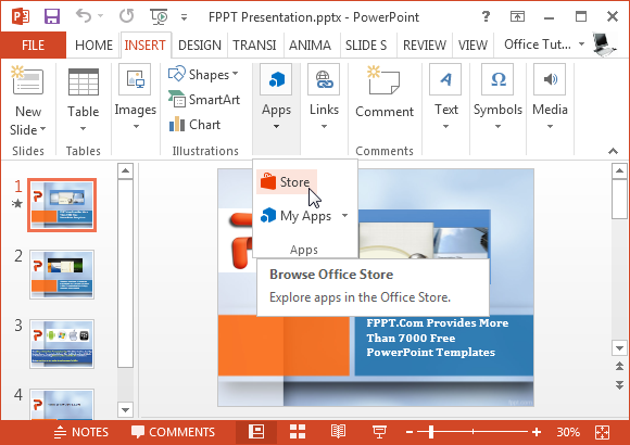 Browse Office Store in PowerPoint - FPPT