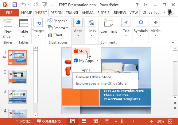 Browse Office Store in PowerPoint