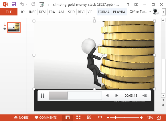 Climbing money stack PowerPoint template
