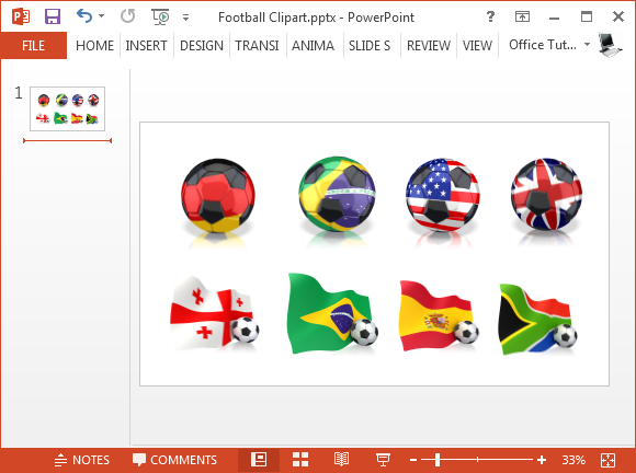 Football clipart with country flags