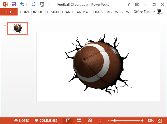 Football in cracked wall clipart
