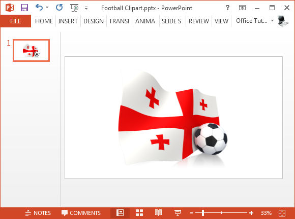Georgian flag with soccer ball clipart