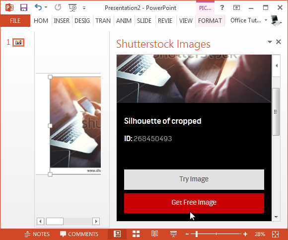 Insert HD images in PowerPoint