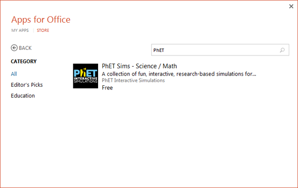 Install PhET add-in for PowerPoint