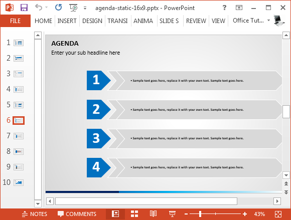 Agenda List Powerpoint Template Fppt