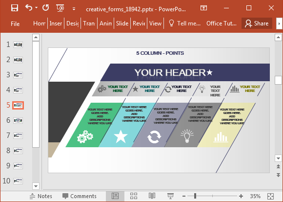 Animated Creative Forms Infographic Template For PowerPoint