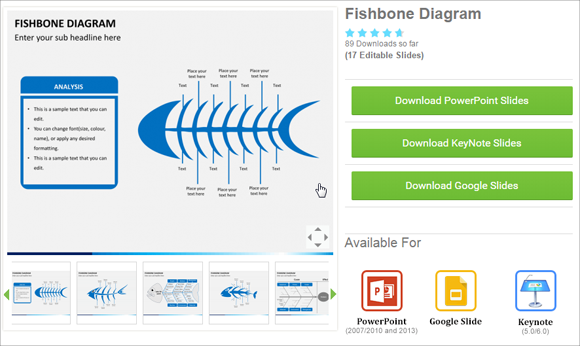Editable fishbone diagram slide