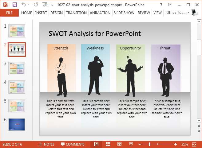 Free SWOT Analysis presentation template