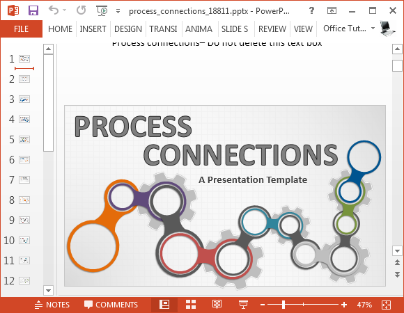 Process connections PowerPoint template