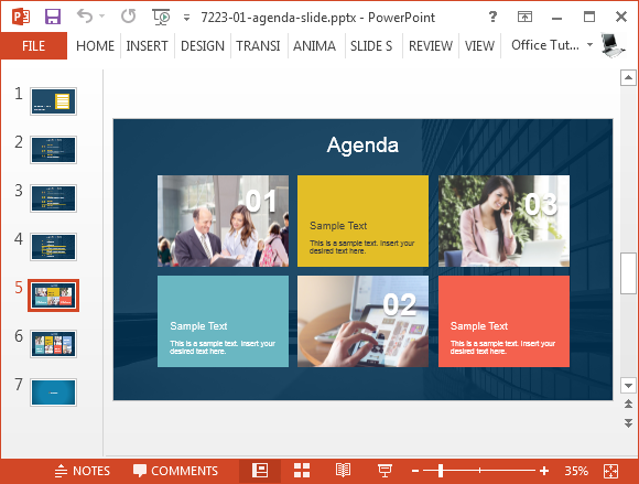 Simple agenda template for PowerPoint