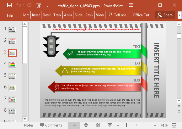 Traffic signals timeline slide
