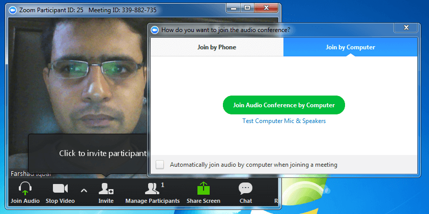 Web conferencing with Zoom app