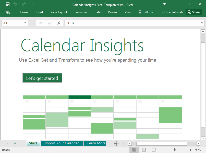 Calendar insights Excel Template