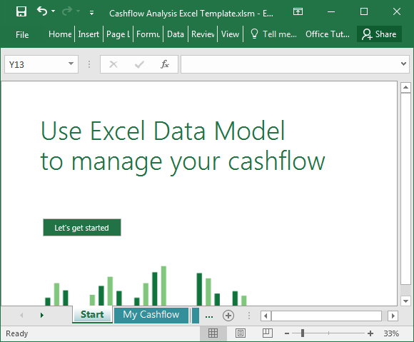 Cashflow analysis Excel 2016 template