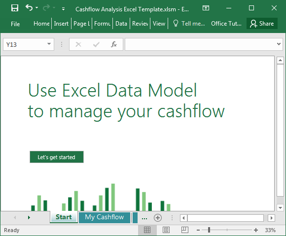 Kontantstrømanalyse Excel 2016 mal