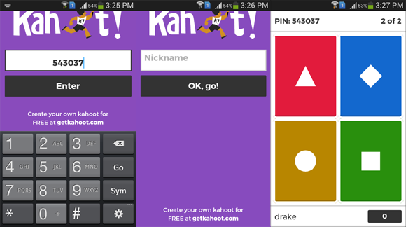 Kahoot app for Android
