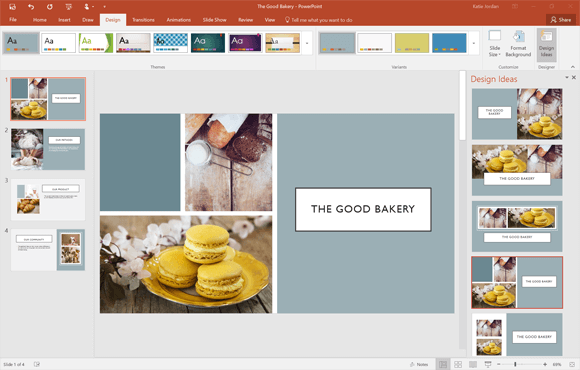 PowerPoint designer slide suggestions