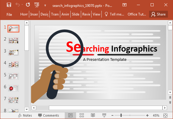 Searching infographics PowerPoint template