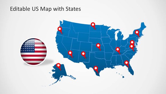 USA map template for PowerPoint