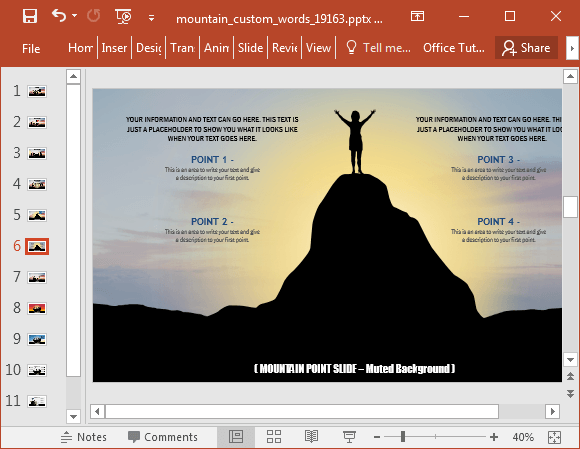 Animated mountain PowerPoint template