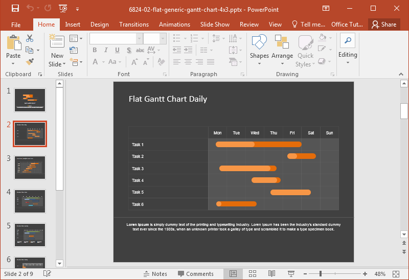 Editable Gantt Chart Template for PowerPoint