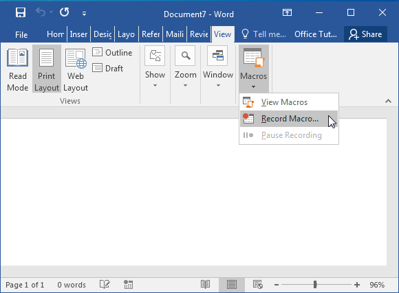 create a macro in word for mac 2016