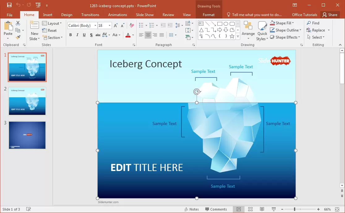 Tip of the Iceberg PowerPoint template