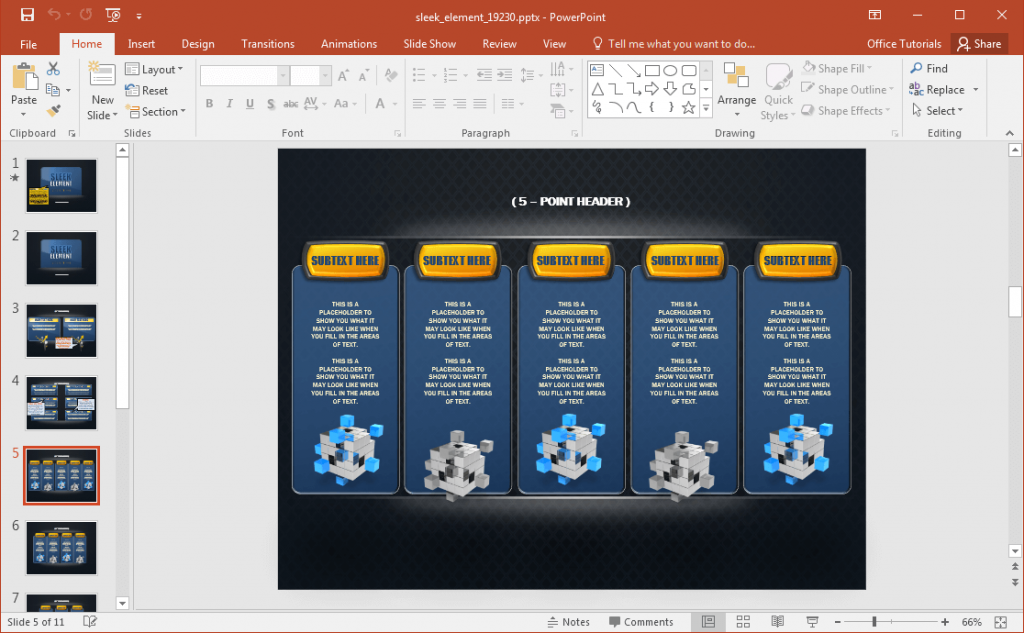 Animated Sleek Design PowerPoint Template