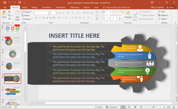 Animated Gears Infographic PowerPoint Template