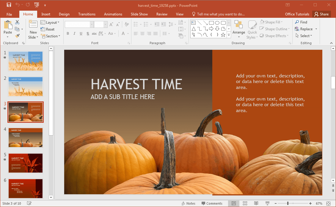Animated Harvest PowerPoint Template Intended For Free Fall Powerpoint Templates