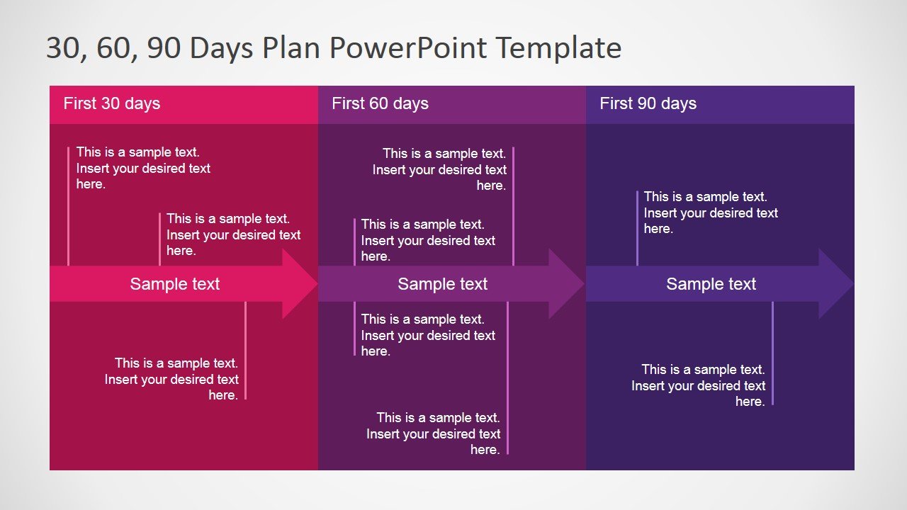 Example of free 30-60 90 day plan template for PowerPoint (PPT)