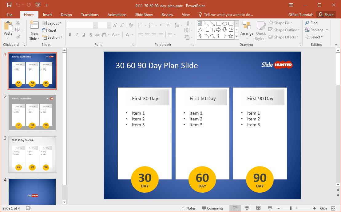 Free 30 60 90 Day Plan Powerpoint Template