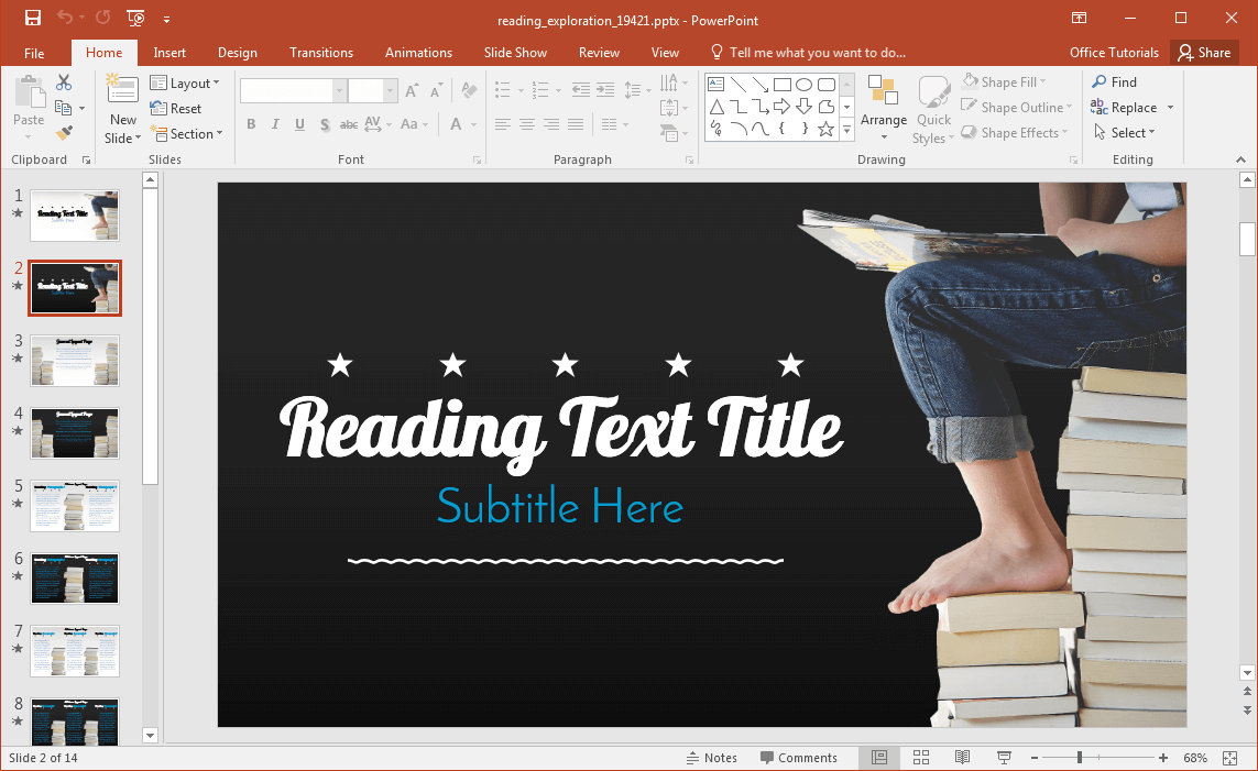 reading powerpoint template