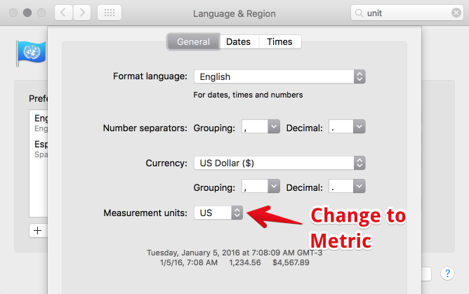 measurement units in word for mac