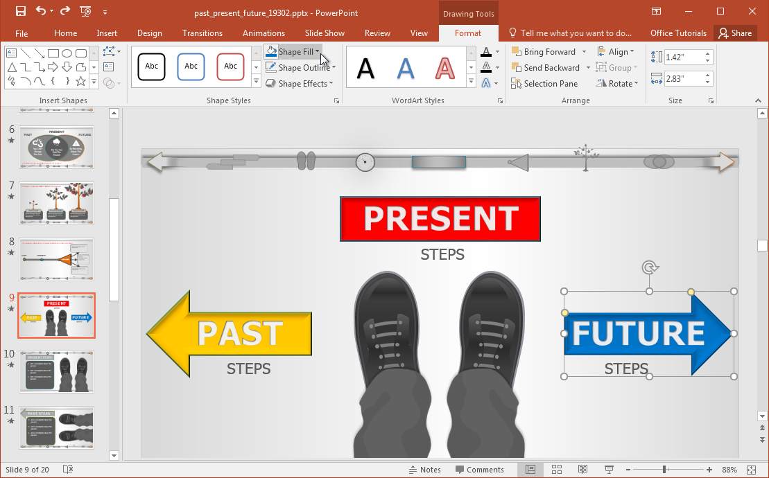 customize-past-present-future-slide