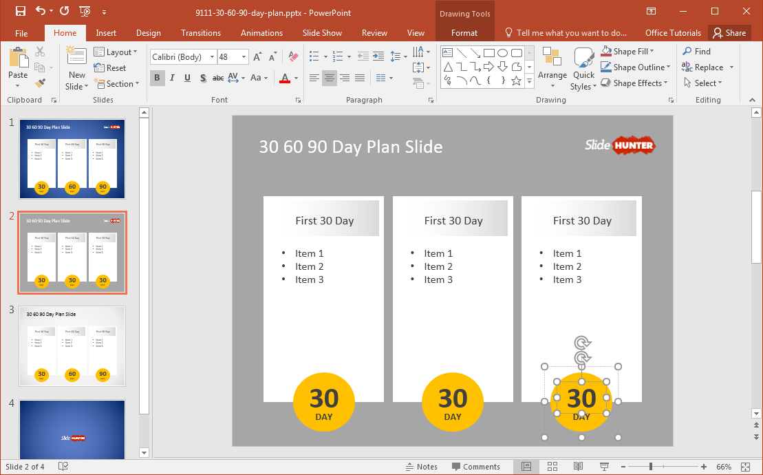 30 60 90 plan powerpoint template