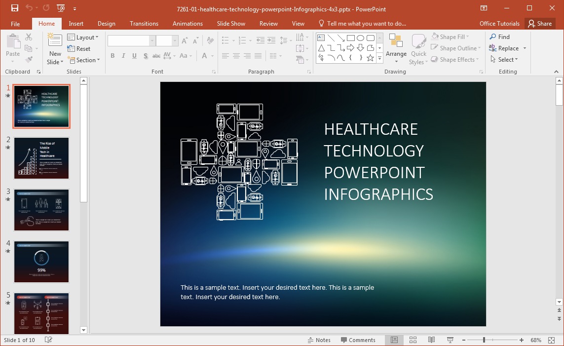 Healthcare Technology Infographics Template For Powerpoint