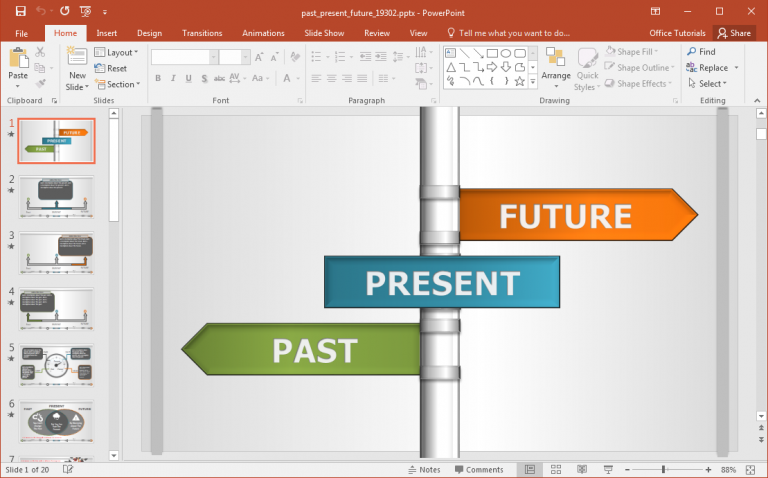 Interactive Past Present Future PowerPoint Template