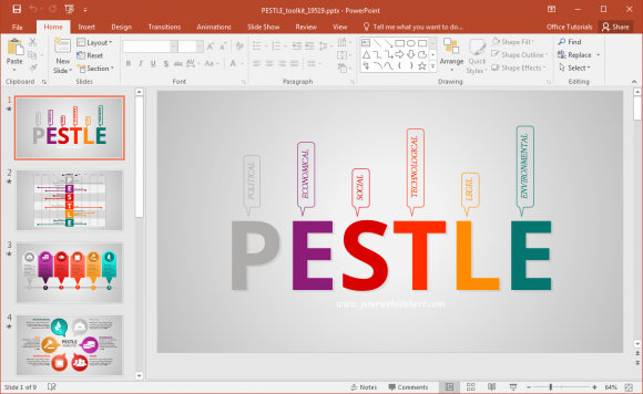 Animated PESTEL Analysis Presentation Template Slide