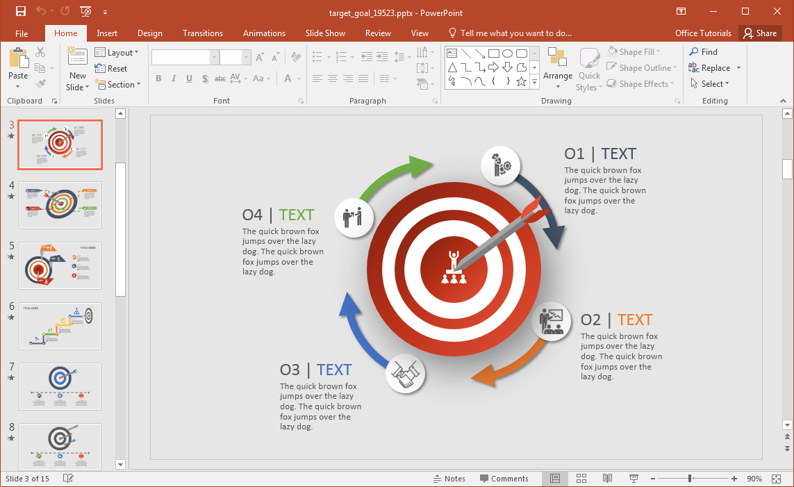Animated Target Goal Powerpoint Template Fppt