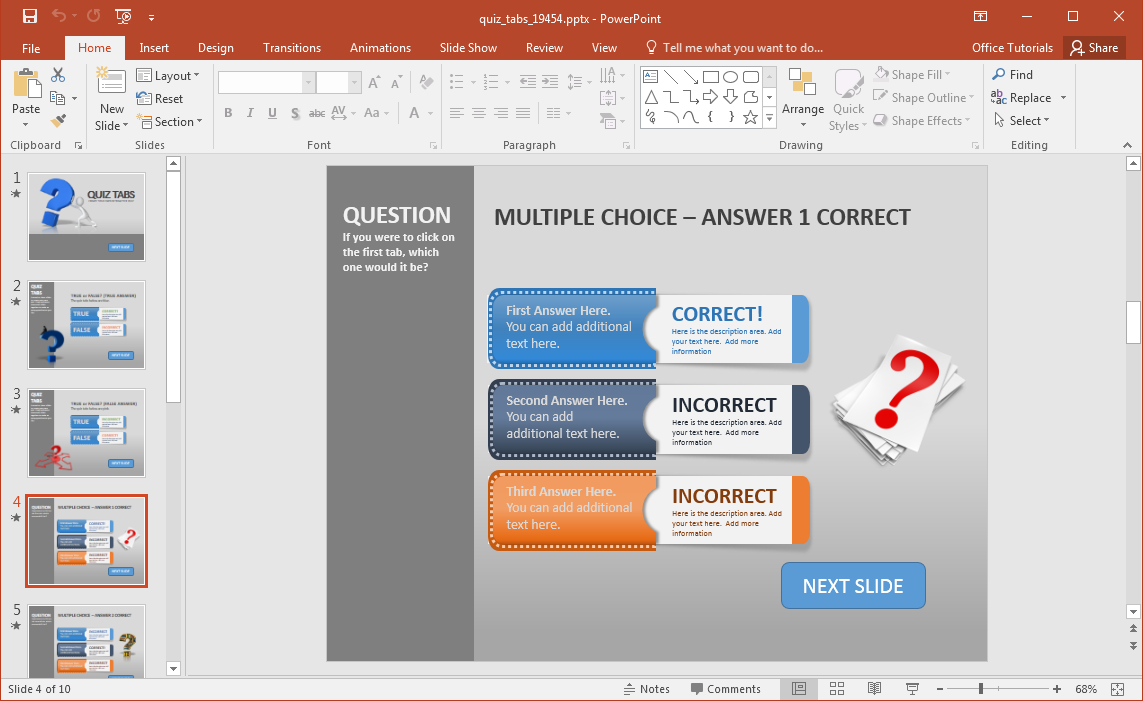 Create a Quiz in PowerPoint With Quiz Tabs PowerPoint Template In Quiz Show Template Powerpoint