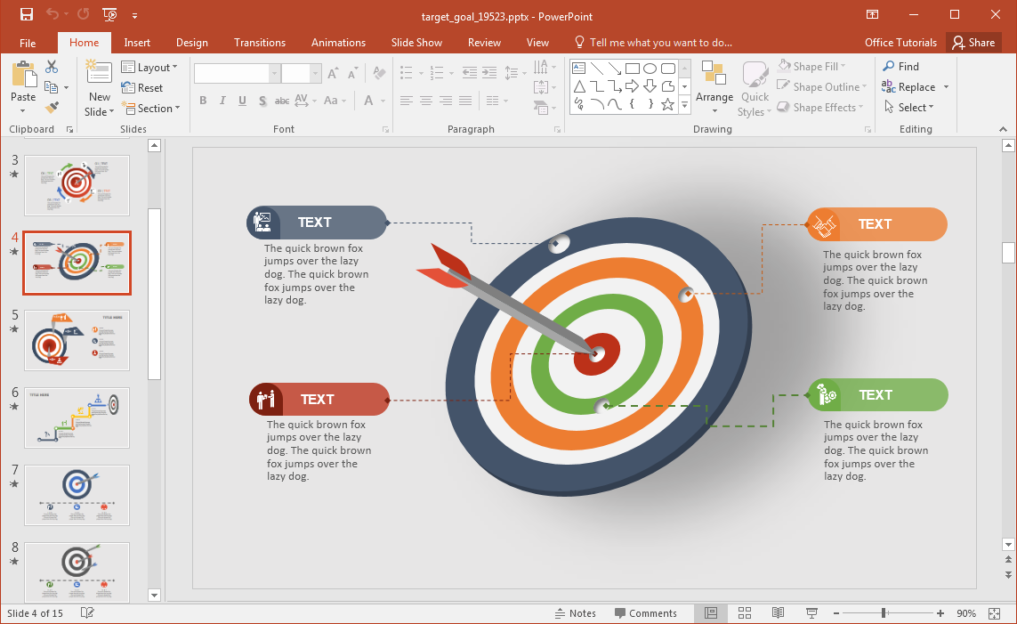 Example of Goals slide design for PowerPoint