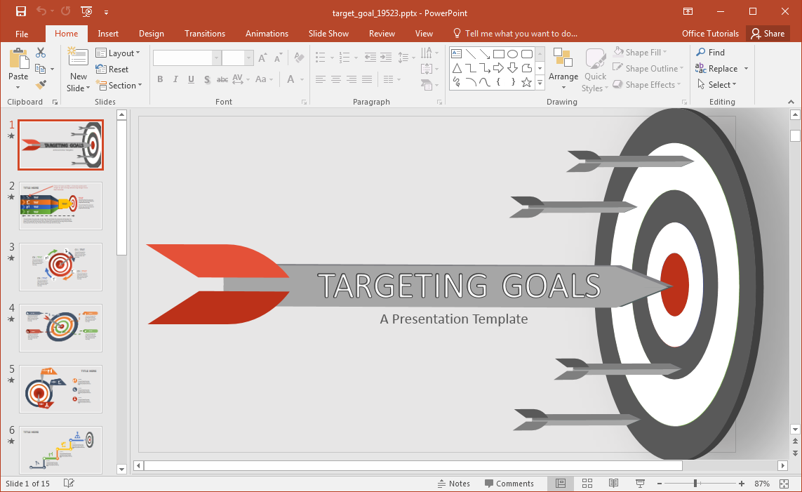 Animated Target Goal Powerpoint Template And Ppt Slides 4976