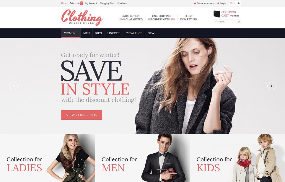 Clothing for Everyone OpenCart Template
