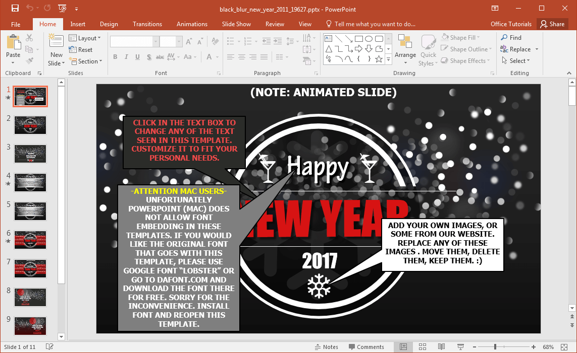 black-blur-new-year-powerpoint-template
